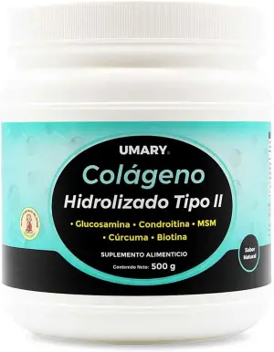 Umary - COLÁGENO HIDROLIZADO TIPO II - Polvo para preparar Bebida con Biotina 500 mg